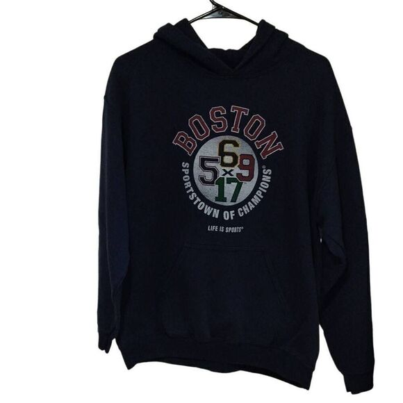 Boston Sports Greats Hoodie, Medium, Gildan, Dark Blue - Picture 3 of 6